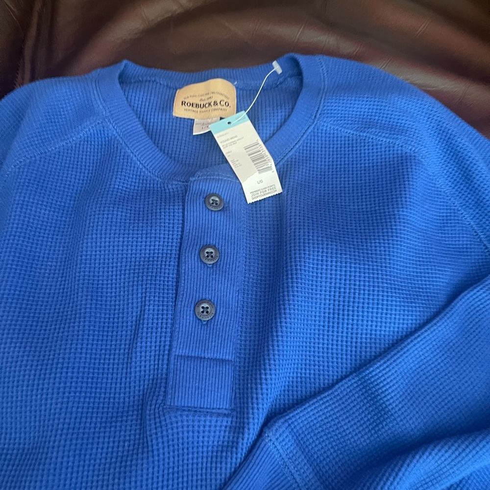 NWT ROEBUCK & COMPANY WINTER BLUE THICK LONG SLEEVED SHIRT